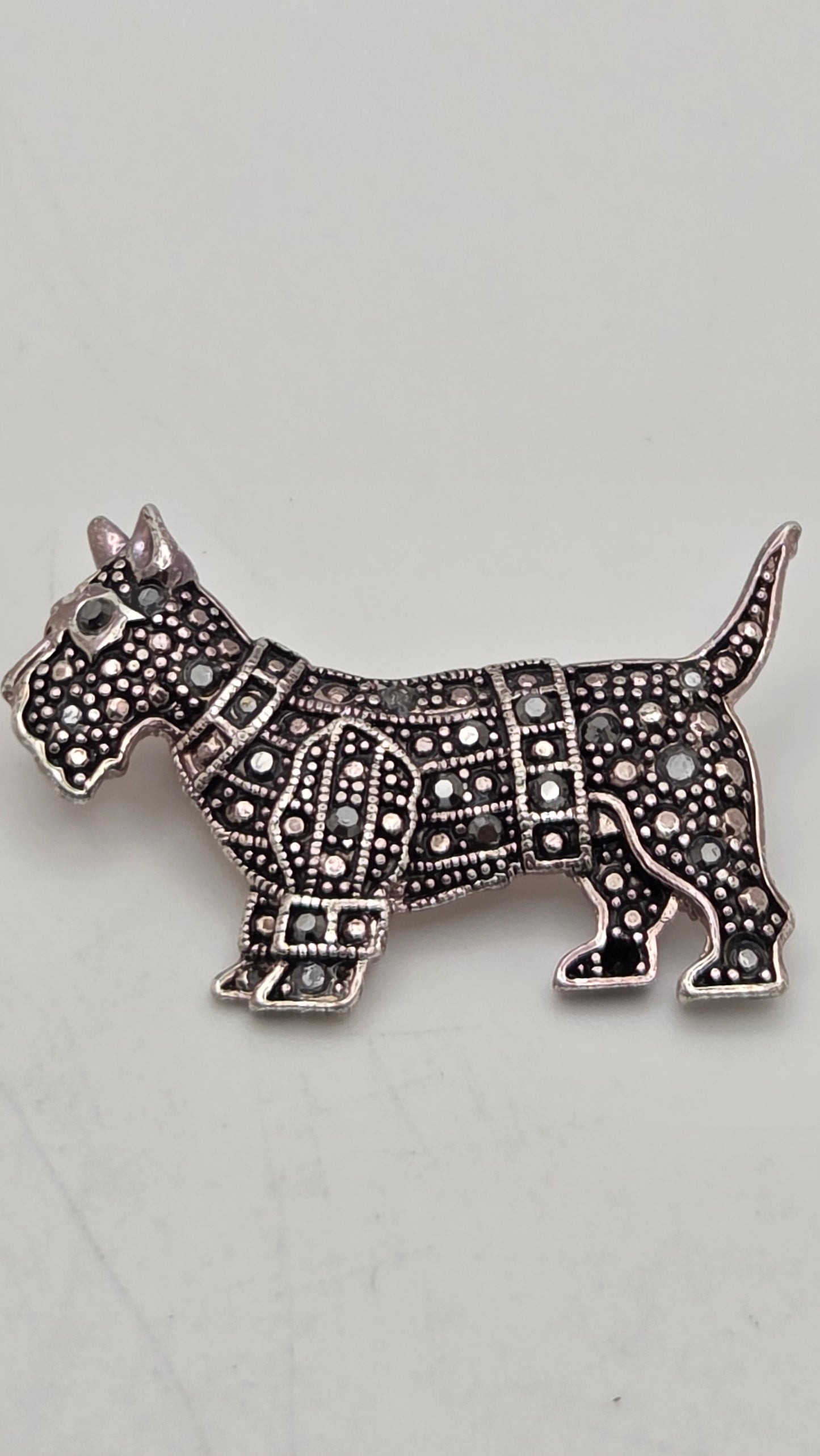 Art Deco Style Marcassite Scottish Terrier Brooch