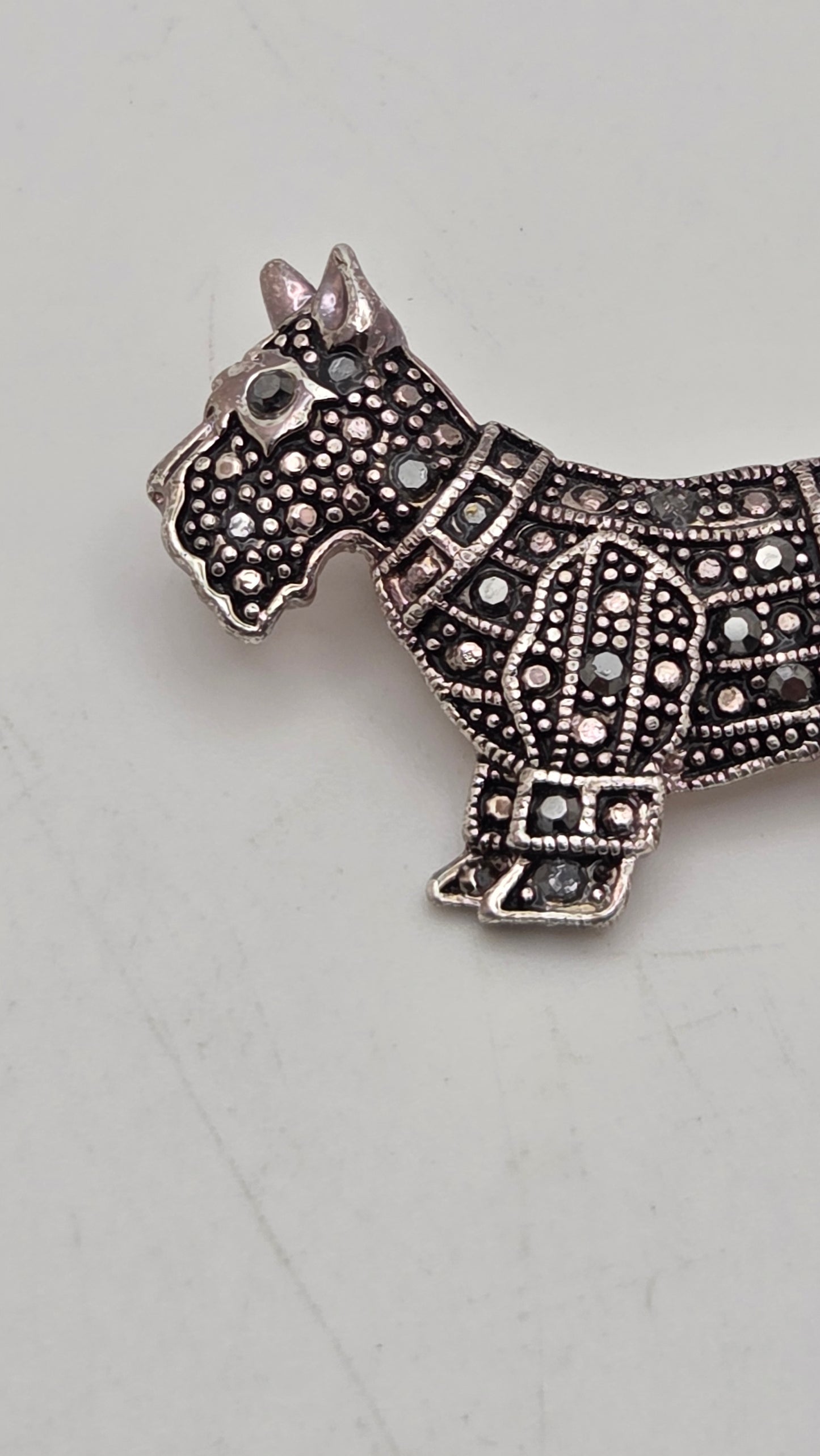Art Deco Style Marcassite Scottish Terrier Brooch