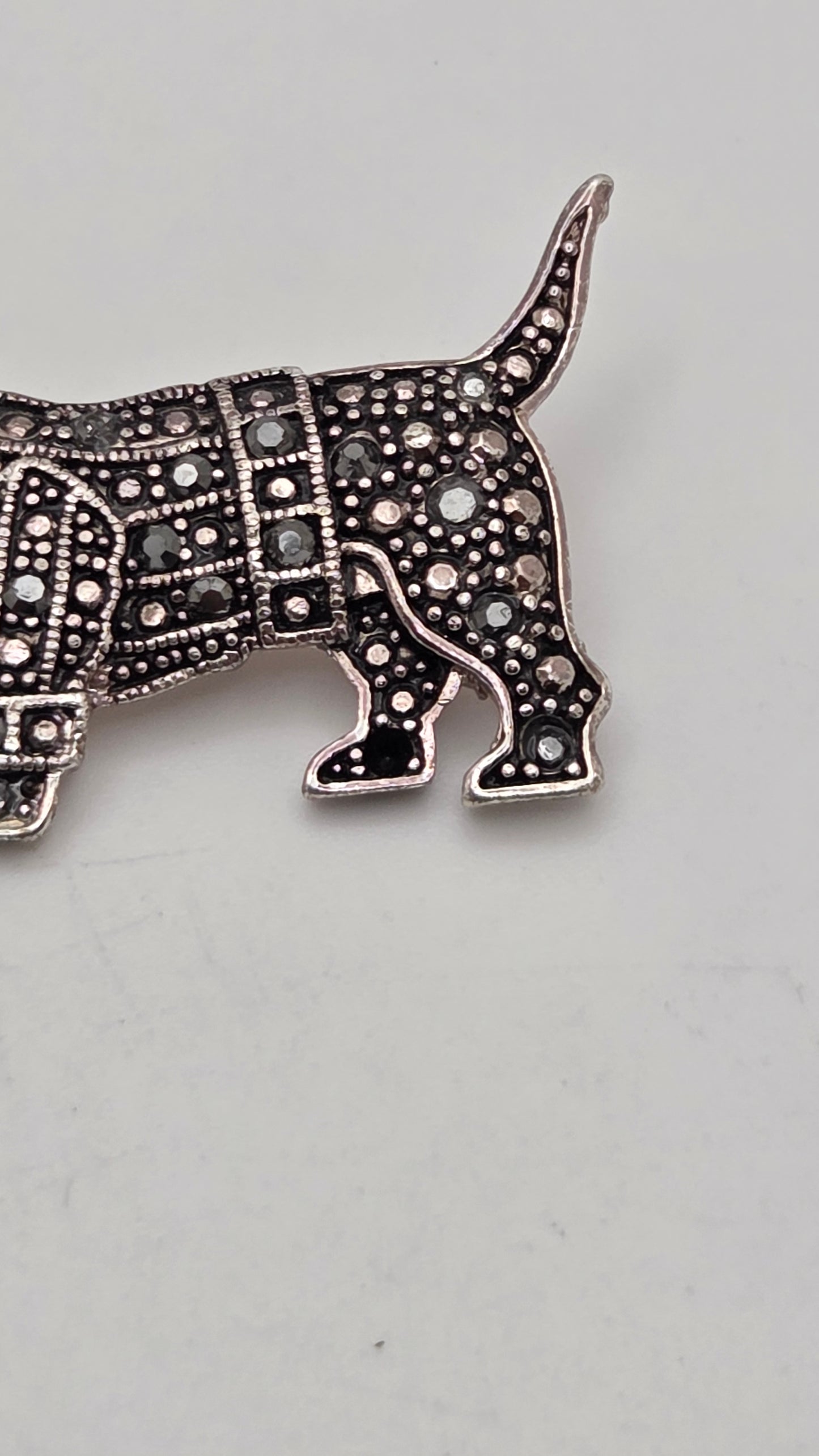 Art Deco Style Marcassite Scottish Terrier Brooch