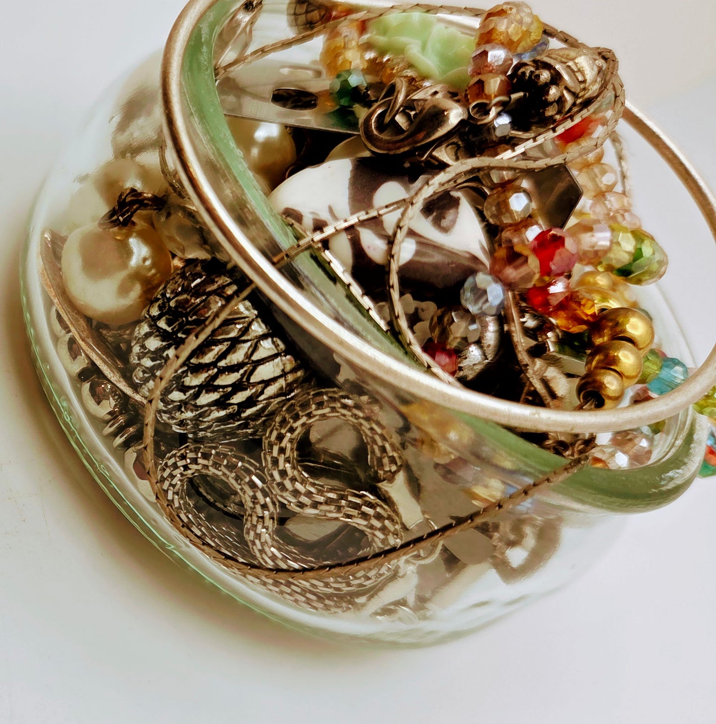 Schmuck-Überraschungspaket, 450g+, tragbar, Vintage bis aktuell, JK Thirty-One Armreif Kristall