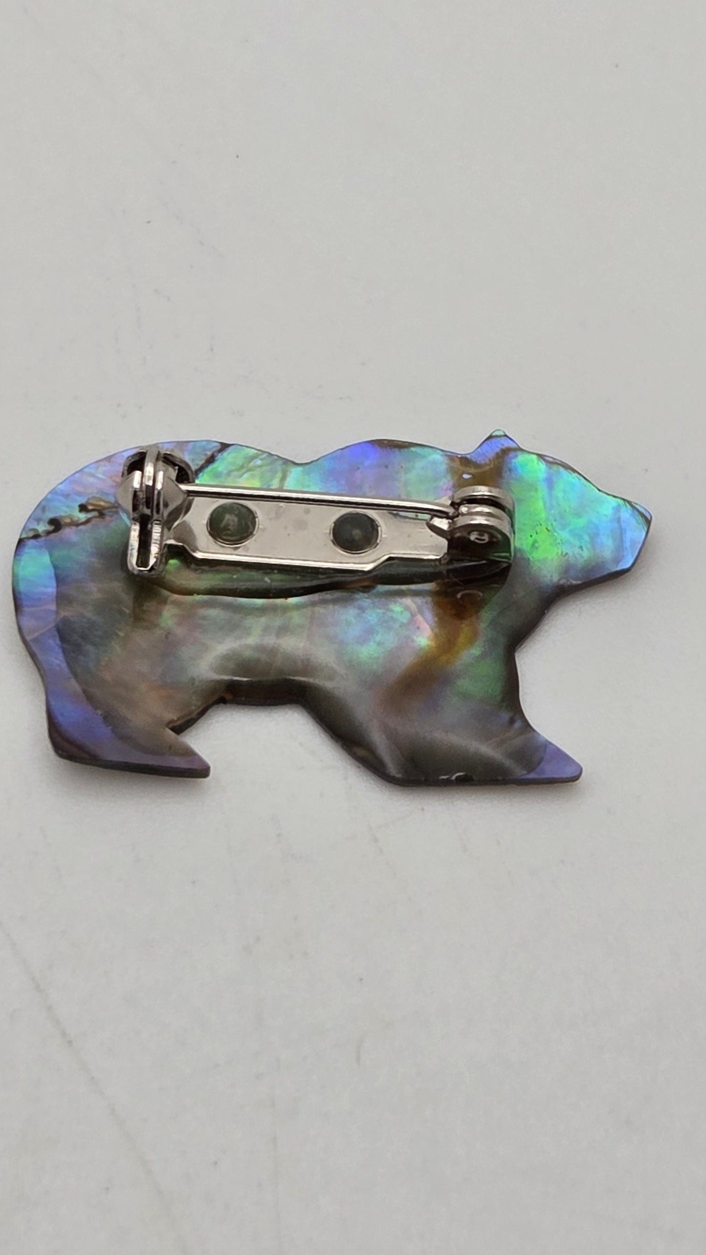 Vintage Canadian Abalone Shell Polar Bear Pin